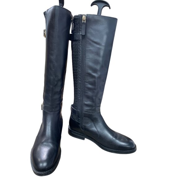 Cole Haan Womens black Leather Knee-High Equestrian Riding Boots Size 6.5B SKU 9 - Picture 1 of 13